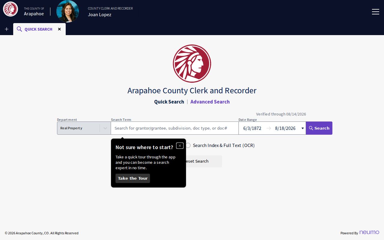 Aurora residents directory Arapahoe recorder official records search