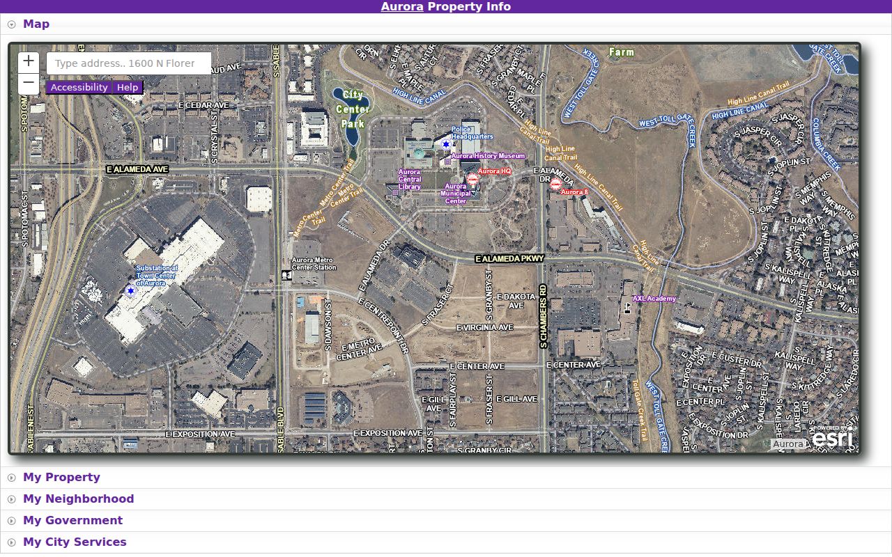 Aurora residents directory property information map search