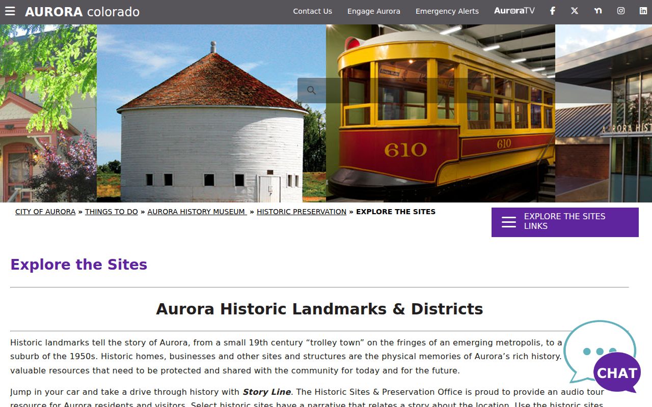 Aurora neighbors and Aurora historic sites