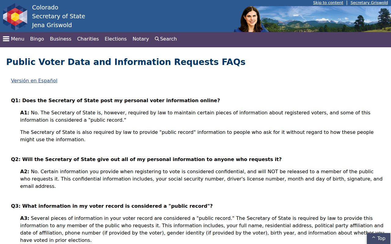 Aurora resident lookup Colorado voter registration fields