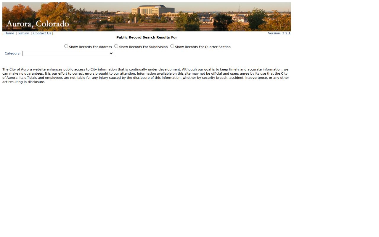 Aurora street directory Aurora public document search by address